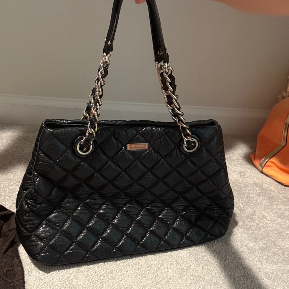 Black Quilted Chain Strap Women's Bag